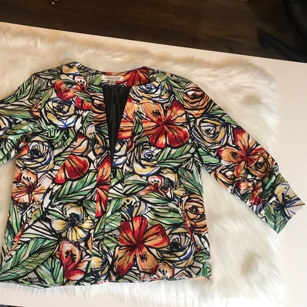 Coldwater Creek Floral MultiColor Jacket Blazer